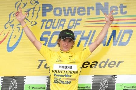 ..|_ Josh Atkins in yellow after Friday's Stage to Gore